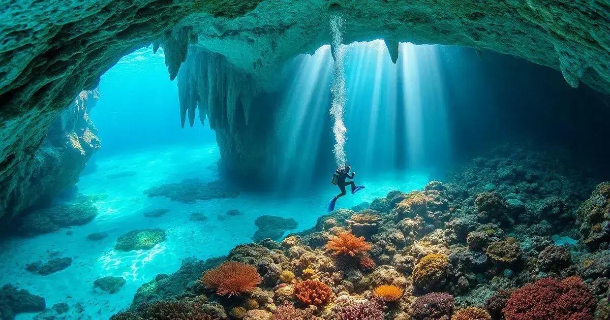 Melhores locais para explorar cavernas subaquáticas